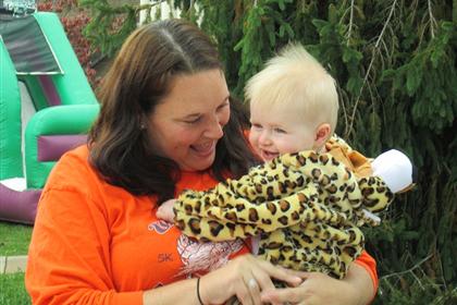 Happy baby with friend